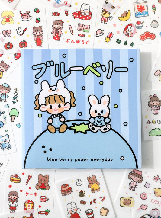 Paper Dyeing Sticker Gift Box Blue Berry Power Everyday 100 sheets Washi Paper no repeated OEShop 8.99 OEShop