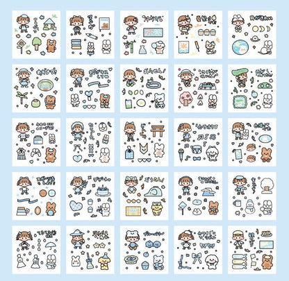 Paper Dyeing Sticker Gift Box Blue Berry Power Everyday 100 sheets Washi Paper no repeated OEShop 8.99 OEShop