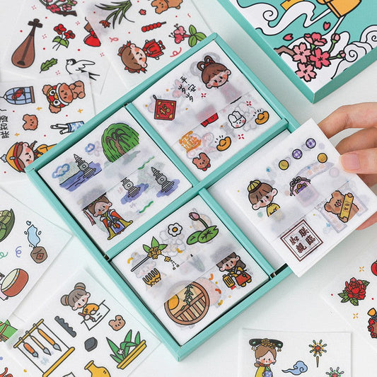 Paper Dyeing Sticker Gift Box Ancient Chinese style 100 sheets Washi Paper no repeated OEShop 8.99 OEShop