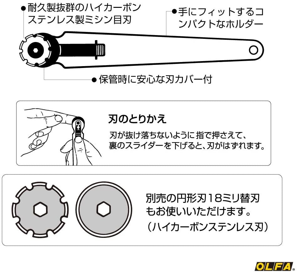 OLFA 18mm Perforation Rotary Cutter 173B OLFA 9.99 OEShop