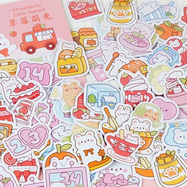 Yzyuezhen Cute Bear & Bunny Stickers (200 pieces)