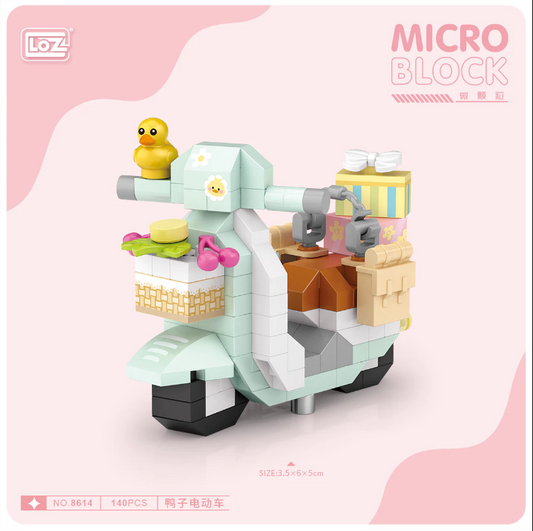 LOZ Micro Block 8614 Duck electric vehicle - 140 Pcs Model Bricks Building Blocks