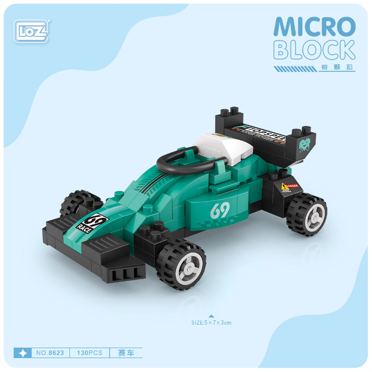 LOZ Micro Block 8623 Race car - 130 Pcs Model Bricks Building Blocks