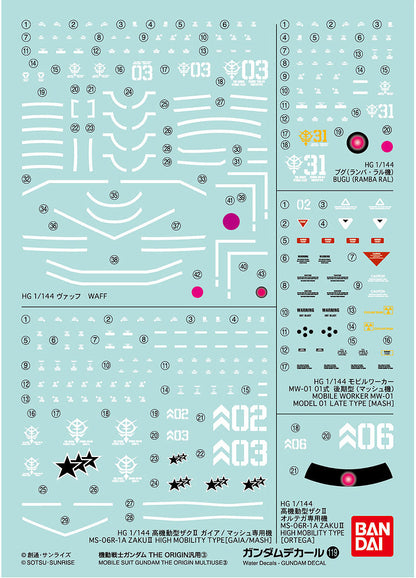 Gundam Decal No.119 Mobile Suit Gundam: The Origin General Purpose 3 Bandai Bandai 4.99 OEShop