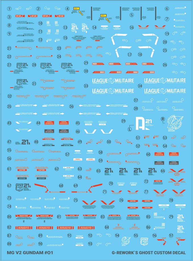 G-Rework Decals - [MG] Victory Two Gundam CD-M191 G-Rework 6.49 OEShop