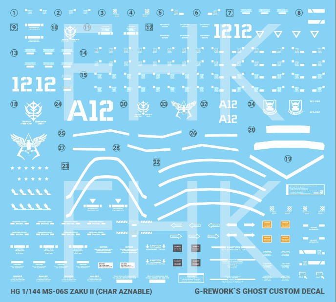 G-Rework Decals - [HG] Origin MS-06S Zaku II (Char Aznable) CD-HO-01 G-Rework 4.49 OEShop