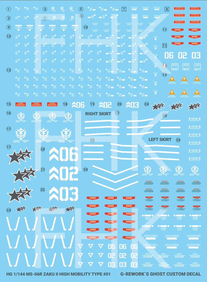 G-Rework Decals - [HG] Origin MS-06R-1A Zaku II (Black Tri-Stars Full Set) CD-H152 G-Rework 7.99 OEShop