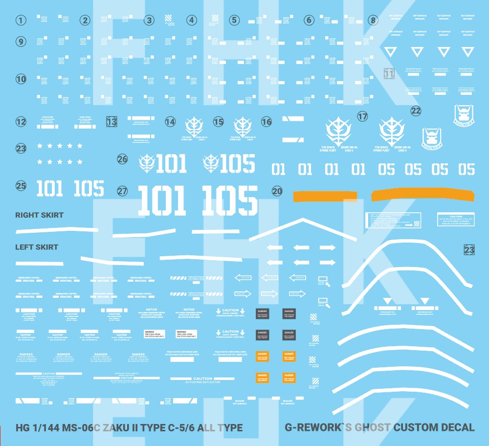 G-Rework Decals - [HG] MS-06C-6/R6 Zaku II CD-HO-25 G-Rework 4.99 OEShop
