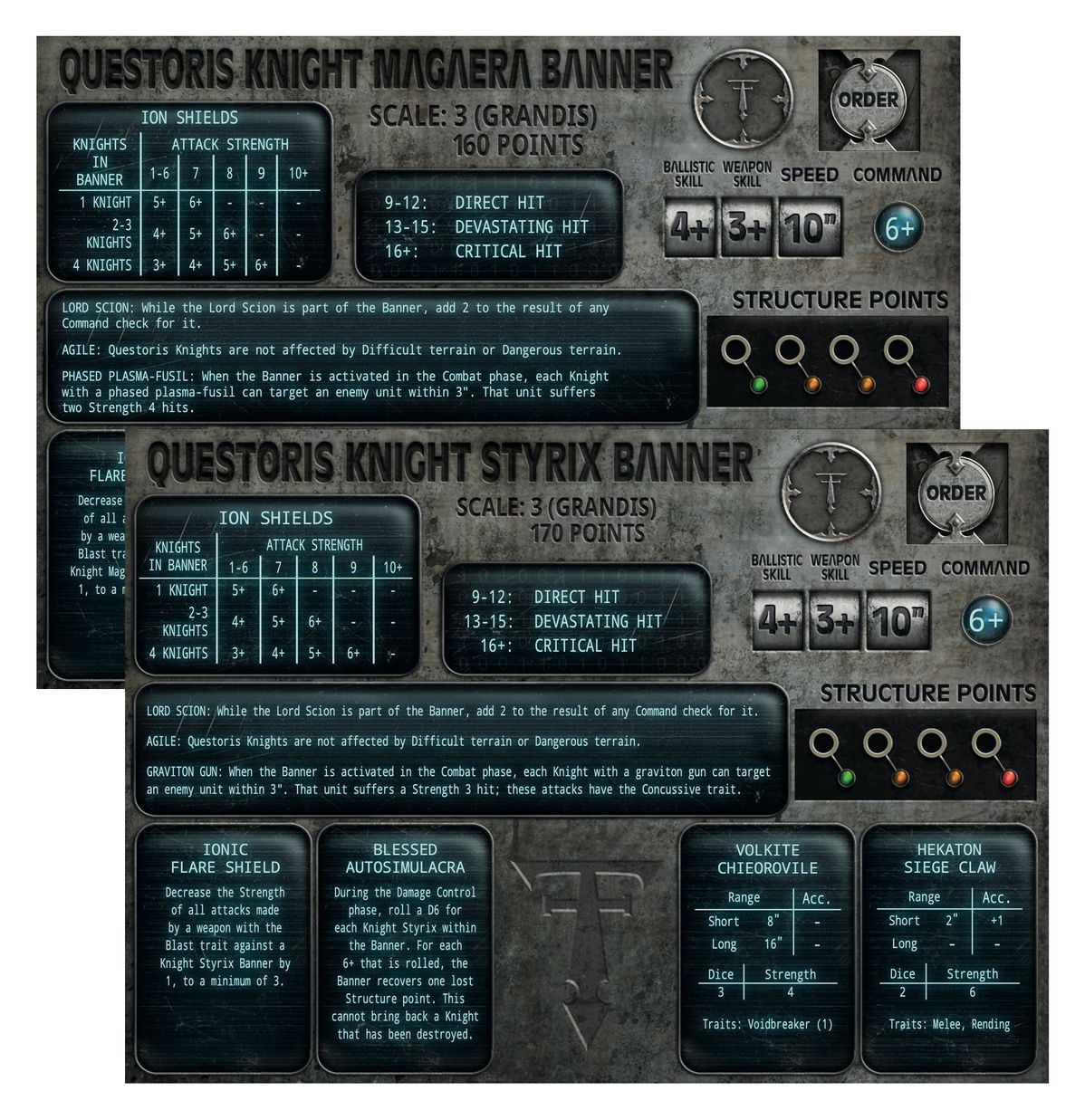 Warhammer The Horus Heresy Legions Imperialis: Mechanicum Questoris Knights Magaera and Styrix 03-88