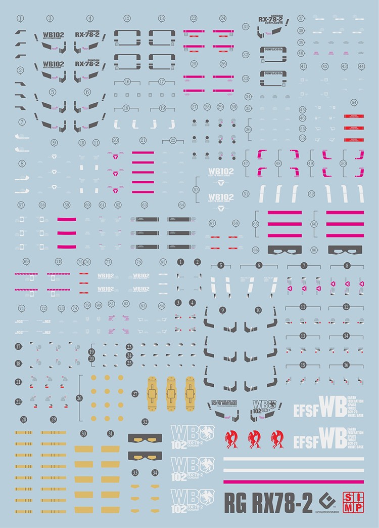 EVO - RG RX-78-2 Gundam E-RG01 Evolution Studio Decals Evolution Studio 3.59 OEShop