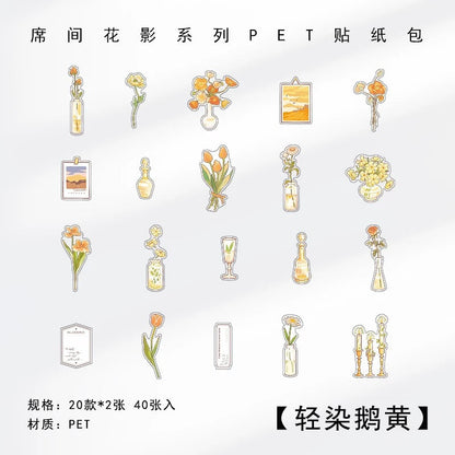 Papermore Botanical Silhouette Stickers (40 pieces)