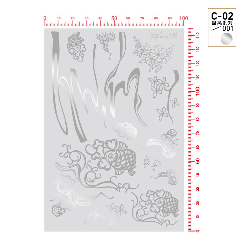 HobbyMio C-02 Model Decals National Style Series Metallic Color