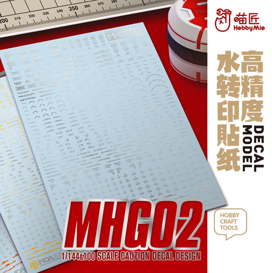 HobbyMio MHG02 Model Decals 1/144 Universal Warning Label With UV Options