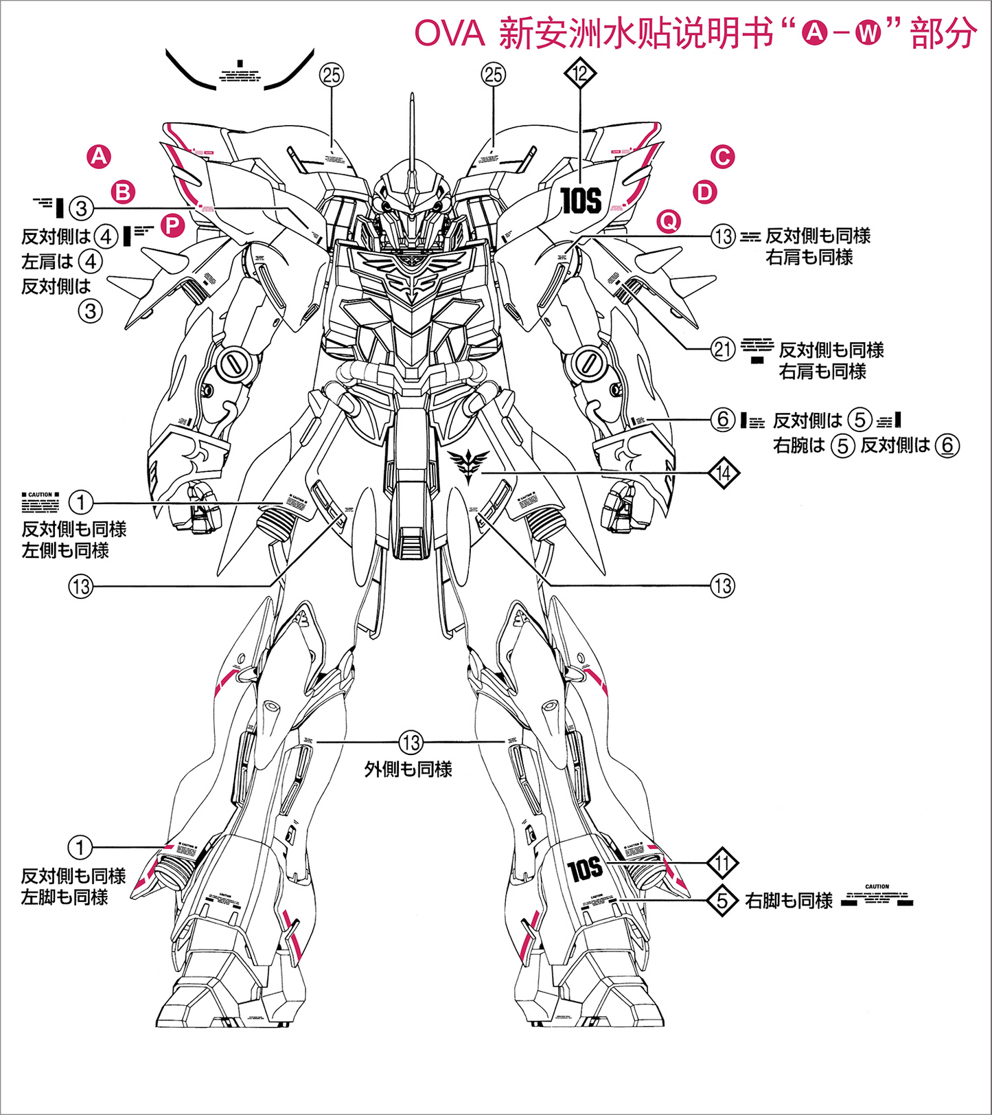 EVO - E-MG166 MG OVA Sinanju(Gilding+UV) Evolution Studio Decals
