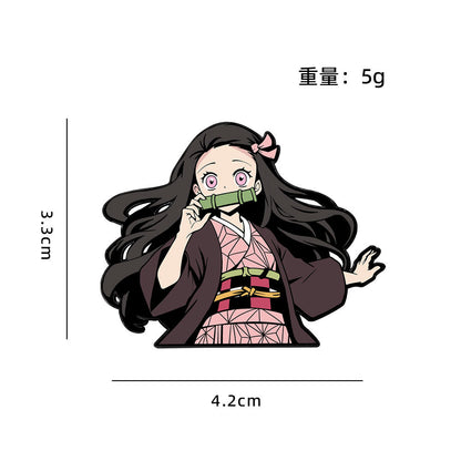 Pin Badge CZ3652 Anime Sword Fighter Enamel Pin Badge – Japanese Anime Character Collectible Brooch
