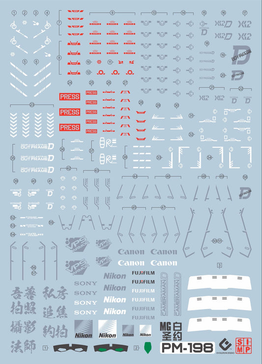 EVO - E-m198 (UV) MG Astraea Out Frame D Evolution Studio Decals