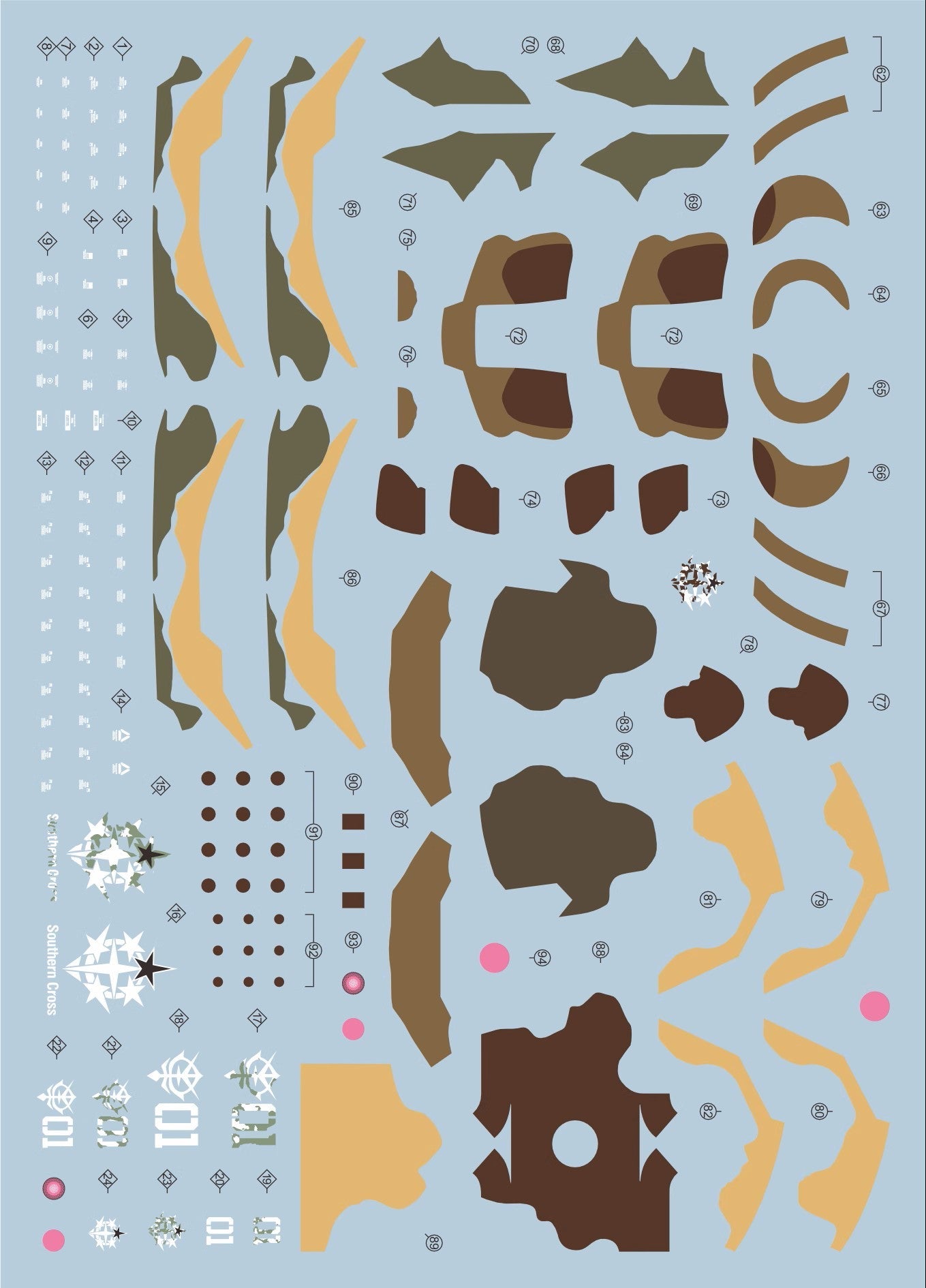 EVO - HG-G05 (UV) HG MS-06GD Southren Cross 01 or 03  Evolution Studio Decals