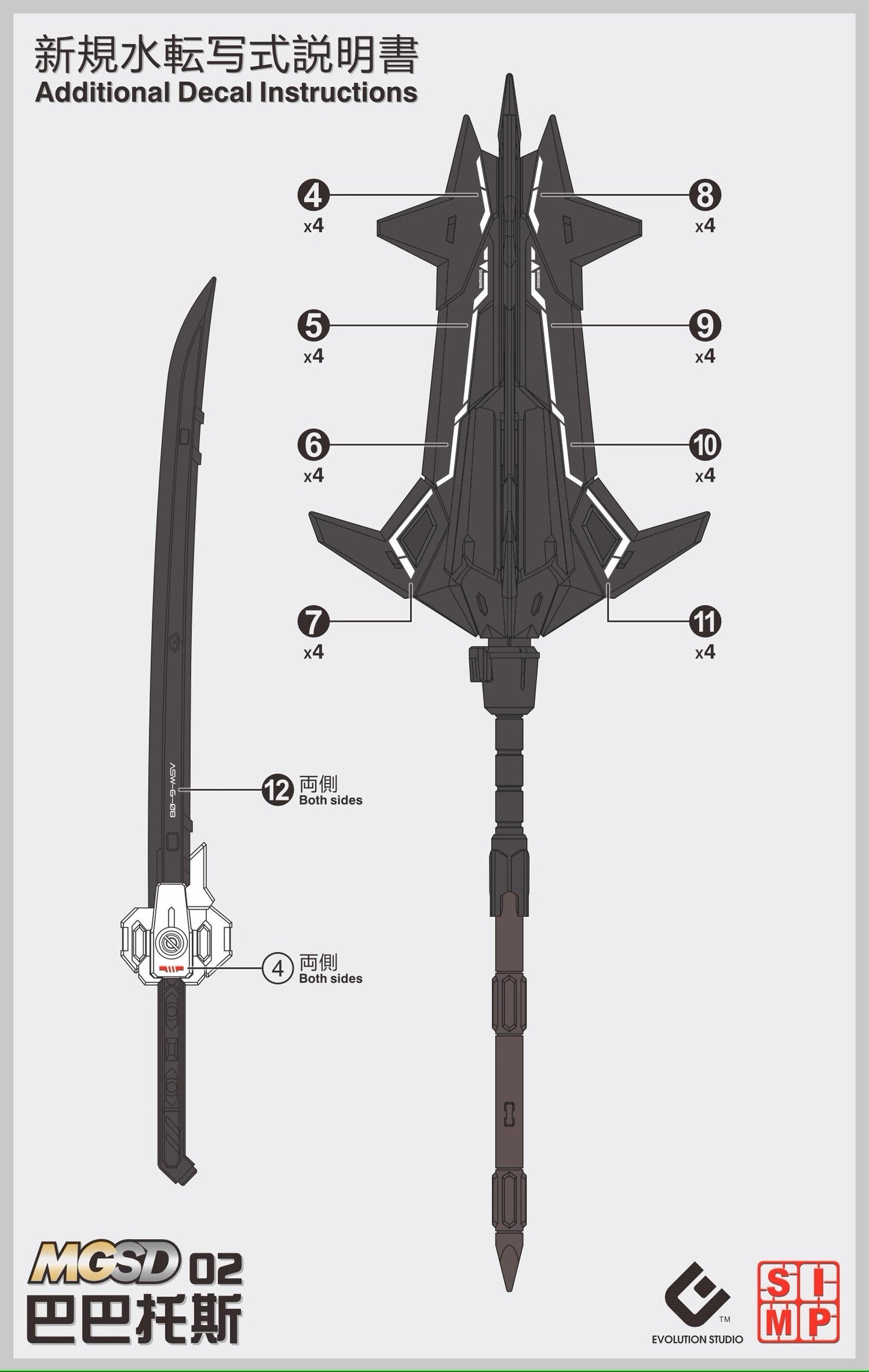 EVO - E-MGSD02 (UV) MGSD Barbatos Evolution Studio Decals