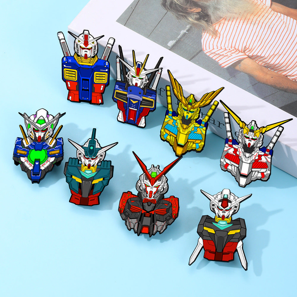 Pin Badge CZ3431 Anime Mecha Robot Head Enamel Pin Badge – Mecha Helmet Collectible