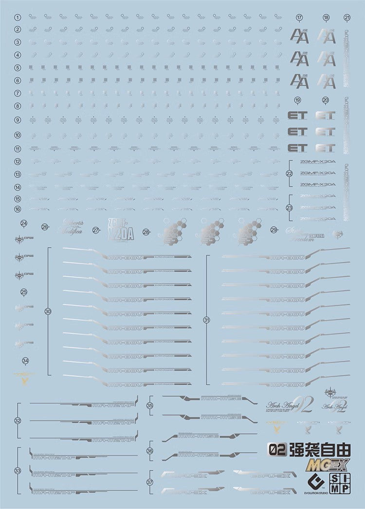 EVO - MGEX-02 MGEX Strike Freedom Evolution Studio Decals