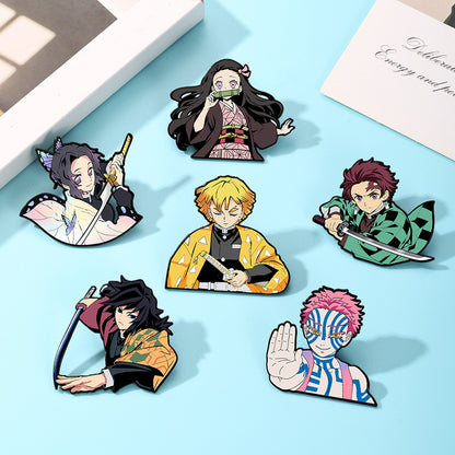 Pin Badge CZ3652 Anime Sword Fighter Enamel Pin Badge – Japanese Anime Character Collectible Brooch