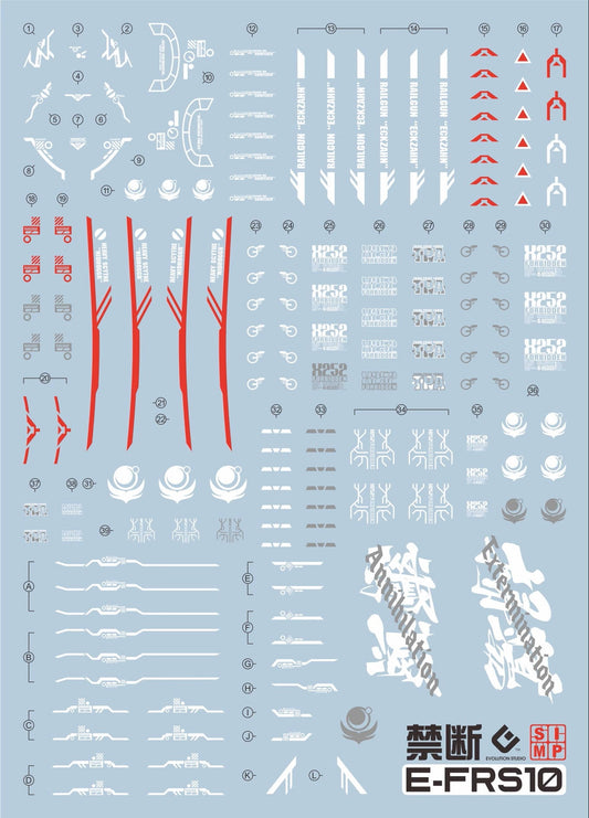 EVO - FM-FRS10 (UV) 1/100 Full Mechanics Forbidden Gundam GAT-X252 Evolution Studio Decals