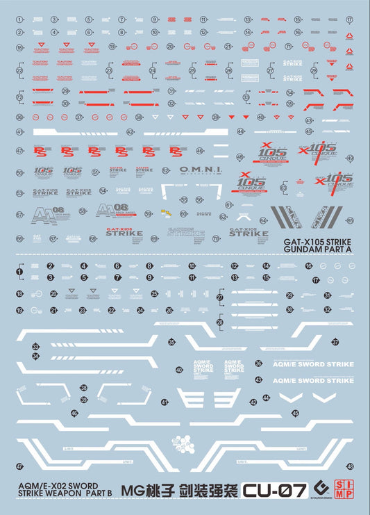 EVO - E-MGCU07 (UV) MG MOMOKO Sword Strike Gundam Evolution Studio Decals