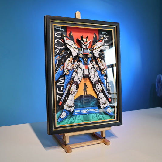 Framed Arts Handmade 3D Decor Paper Art Picture Mecha Robot ZGMF-X20A