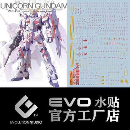 EVO - E-MG102 Unicorn Ver.Ka  (UV) MG RX-0 Unicorn Ver.Ka  Evolution Studio Decals