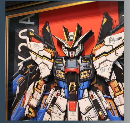 Framed Arts Handmade 3D Decor Paper Art Picture Mecha Robot ZGMF-X20A