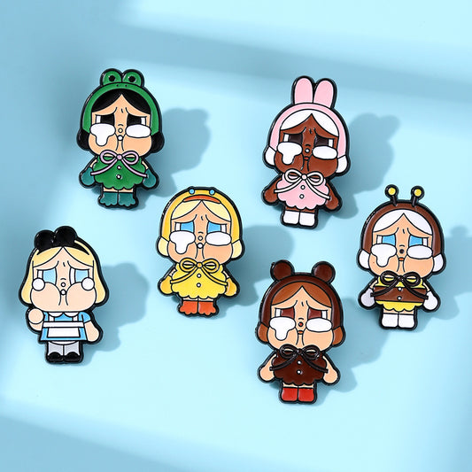 Pin Badge CZ3367 Cute Crying Character Animal Costume Enamel Pin Badge – Kawaii Collectible Brooch