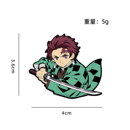 Pin Badge CZ3652 Anime Sword Fighter Enamel Pin Badge – Japanese Anime Character Collectible Brooch