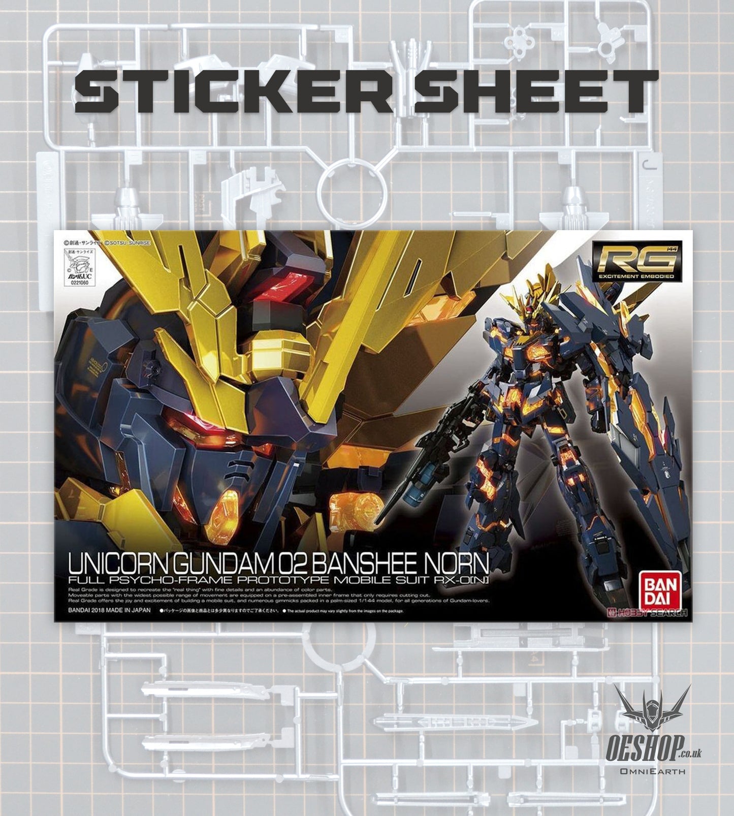 PART - 1/144 RG 27 Unicorn Gundam 02 Banshee Norn - Stickers