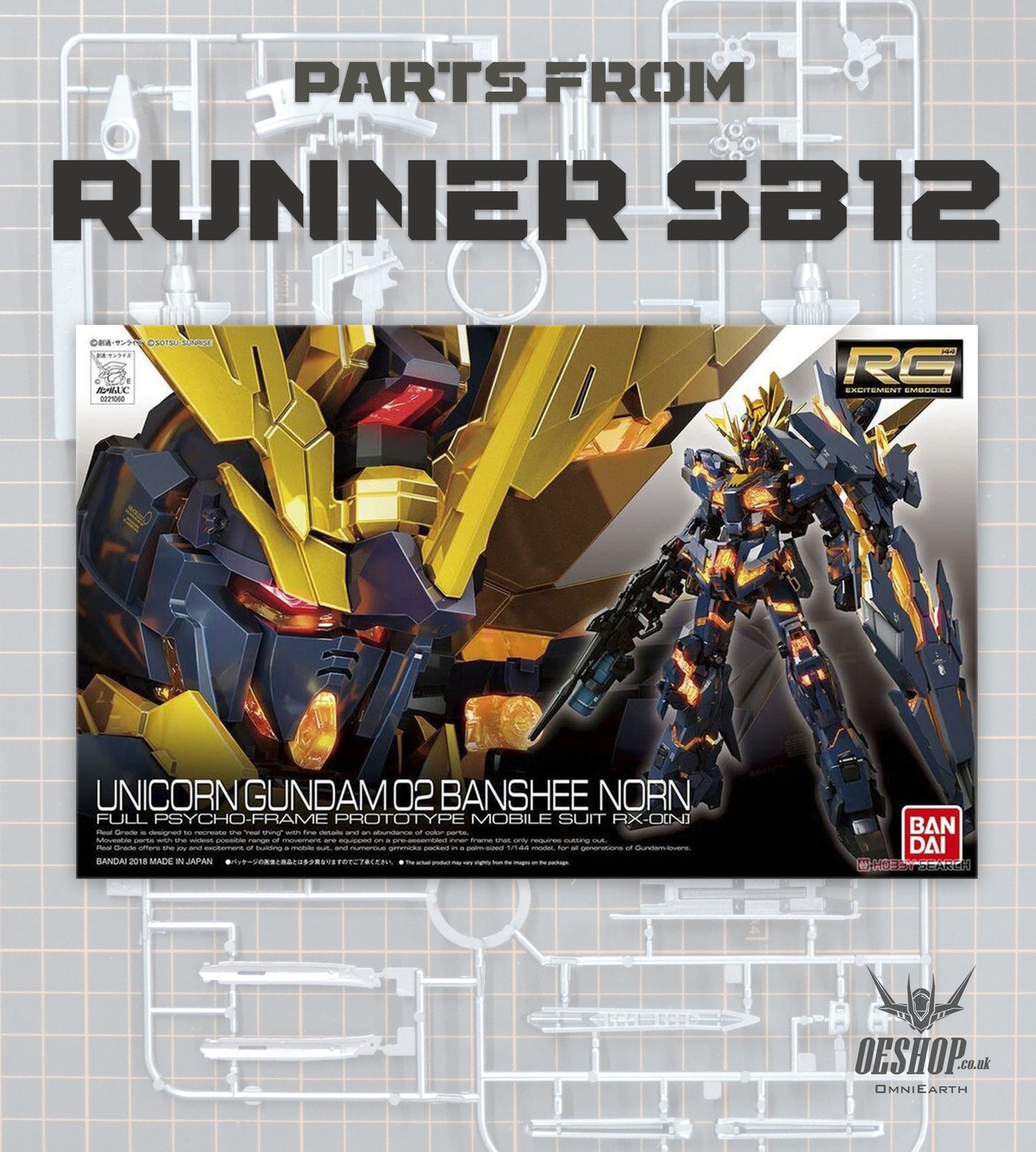 PART - 1/144 RG 27 Unicorn Gundam 02 Banshee Norn - Runner SB12