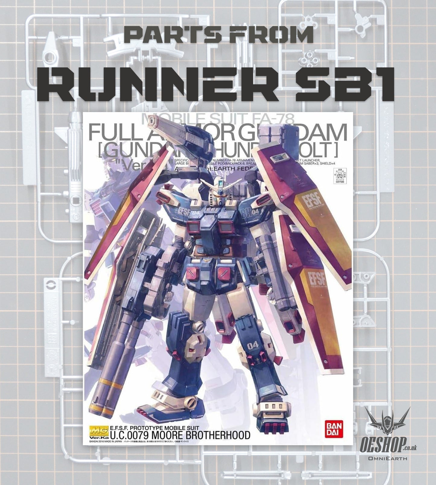 PART - 1/100 MG Full Armor Gundam Ver.Ka (GUNDAM THUNDERBOLT Ver.) - Runner SB1