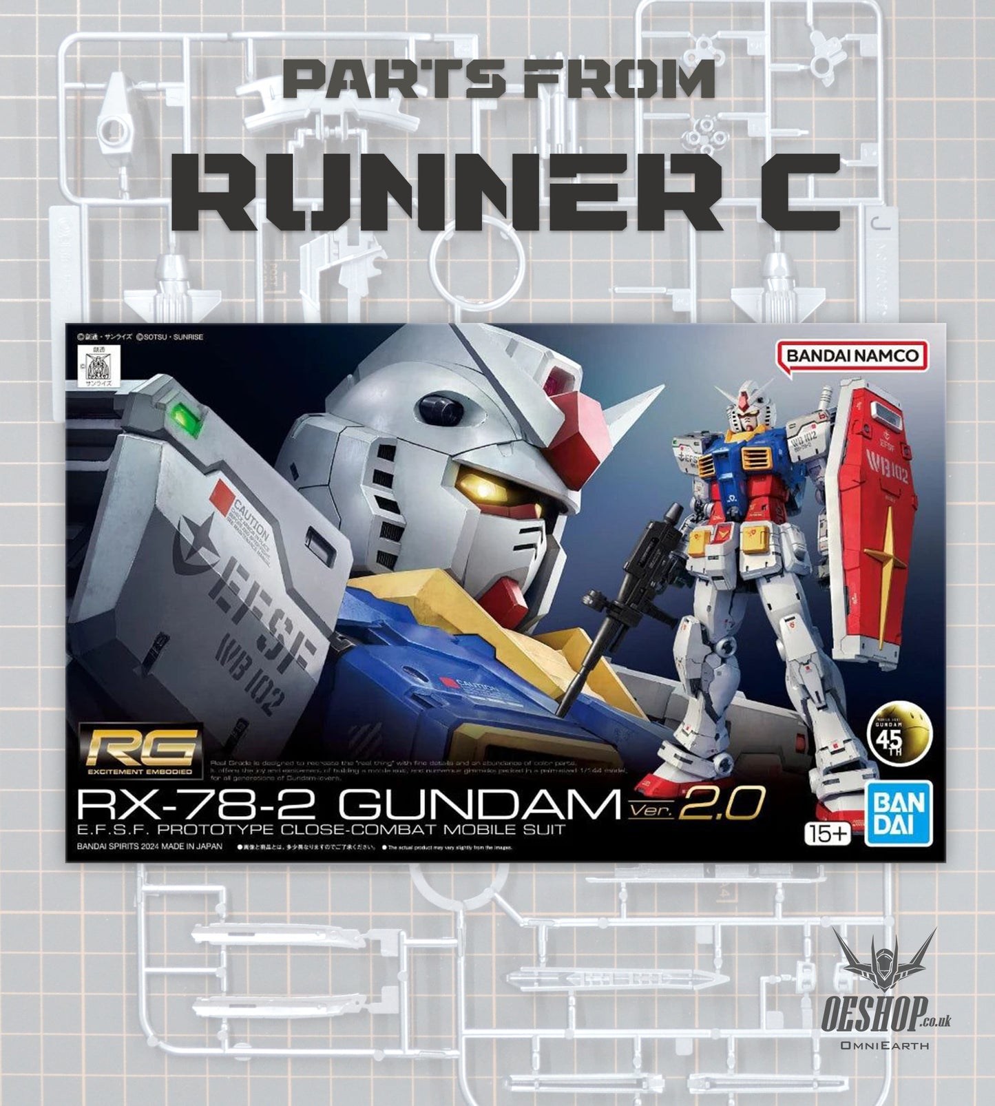 PART - 1/144 RG 40 RX-78-2 Gundam Ver.2.0 - Runner C
