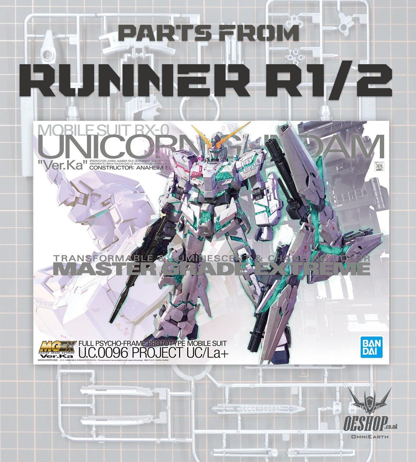 PART - 1/100 MGEX Unicorn Gundam Ver.Ka - Runner R1/R2