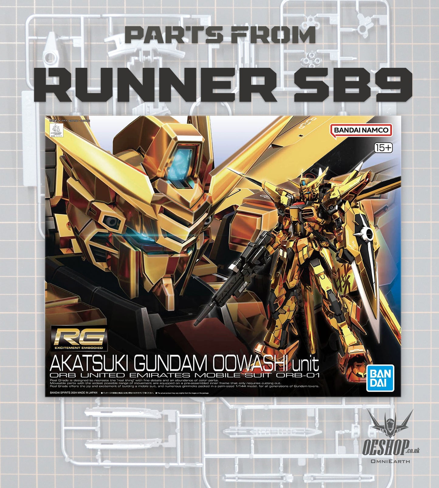 PART - 1/144 RG 41 Akatsuki Gundam (Oowashi Pack) - Runner SB-9