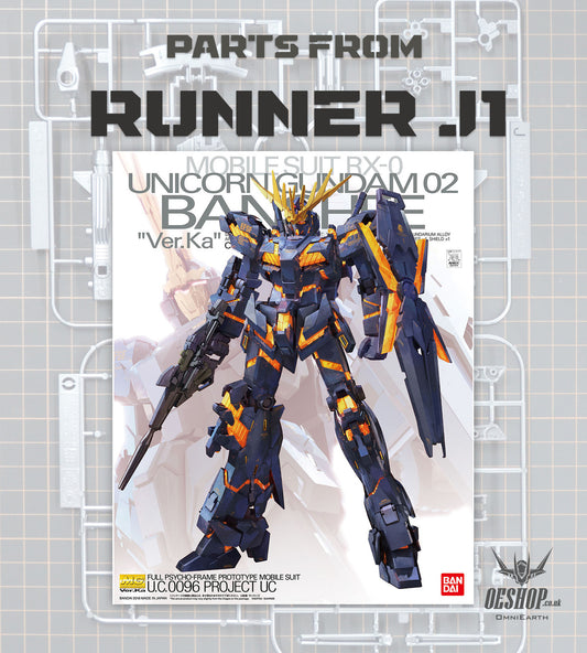 PART - 1/100 MG Unicorn Gundam 02 Banshee Ver.Ka - Runner J1