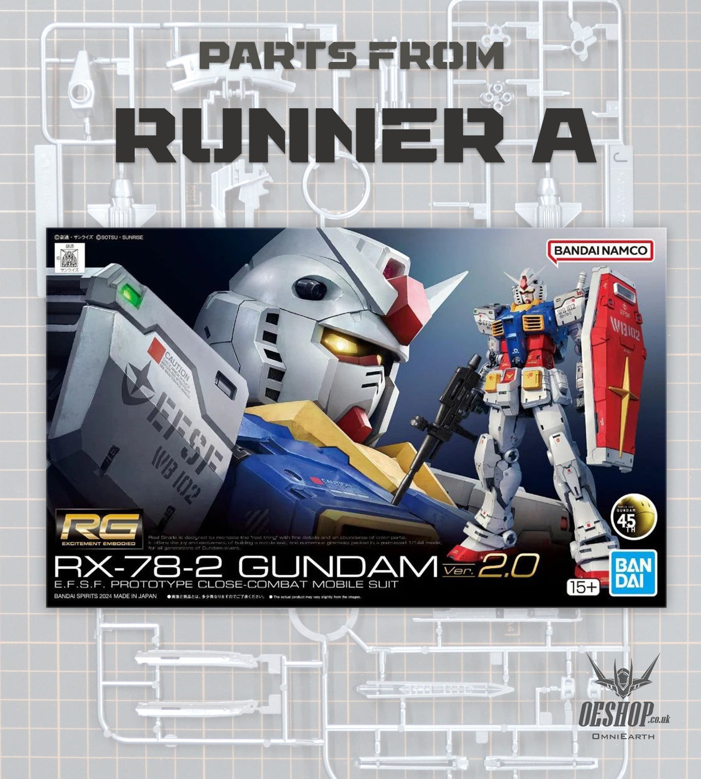 PART - 1/144 RG 40 RX-78-2 Gundam Ver.2.0 - Runner A