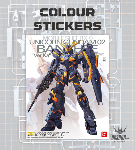 PART - 1/100 MG Unicorn Gundam 02 Banshee Ver.Ka - Colour Stickers