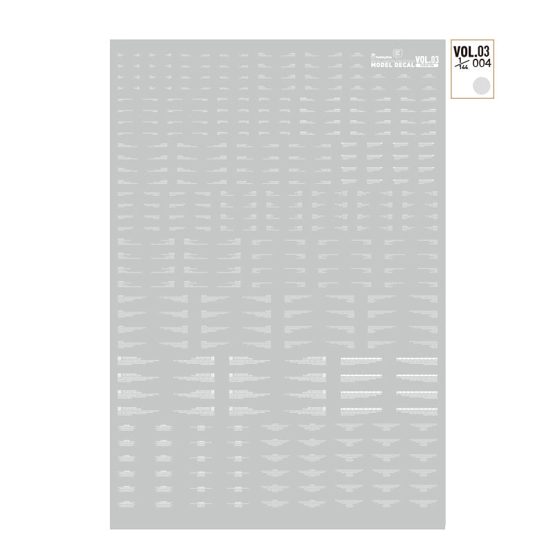 HobbyMio VOL.03 Model Decals Horizontal Text Universal For Sci-fi Mechas With UV Options