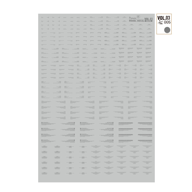 HobbyMio VOL.03 Model Decals Horizontal Text Universal For Sci-fi Mechas With UV Options