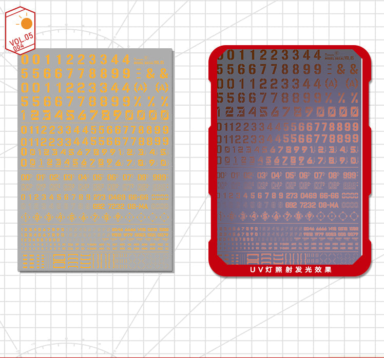 HobbyMio VOL.05 Model Decals Number numeric characters With UV Options