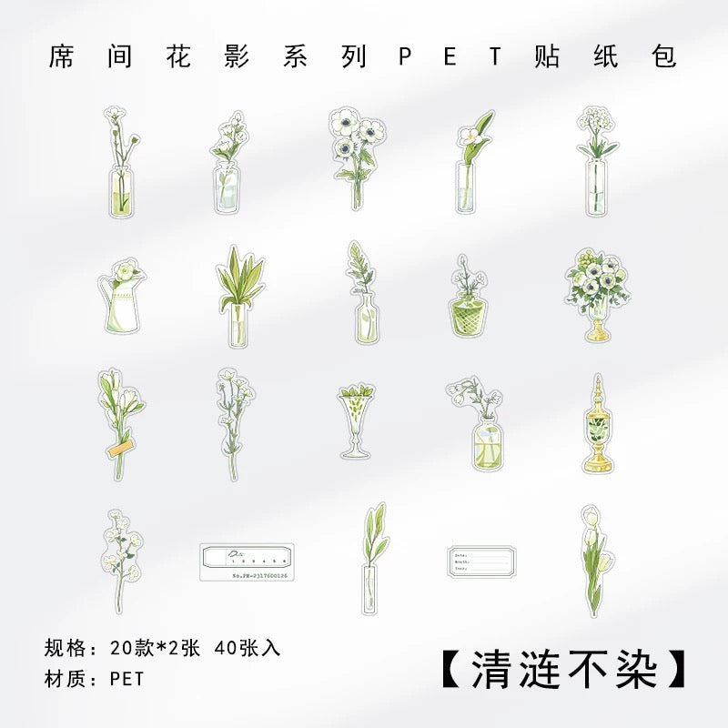 Papermore Botanical Silhouette Stickers (40 pieces)