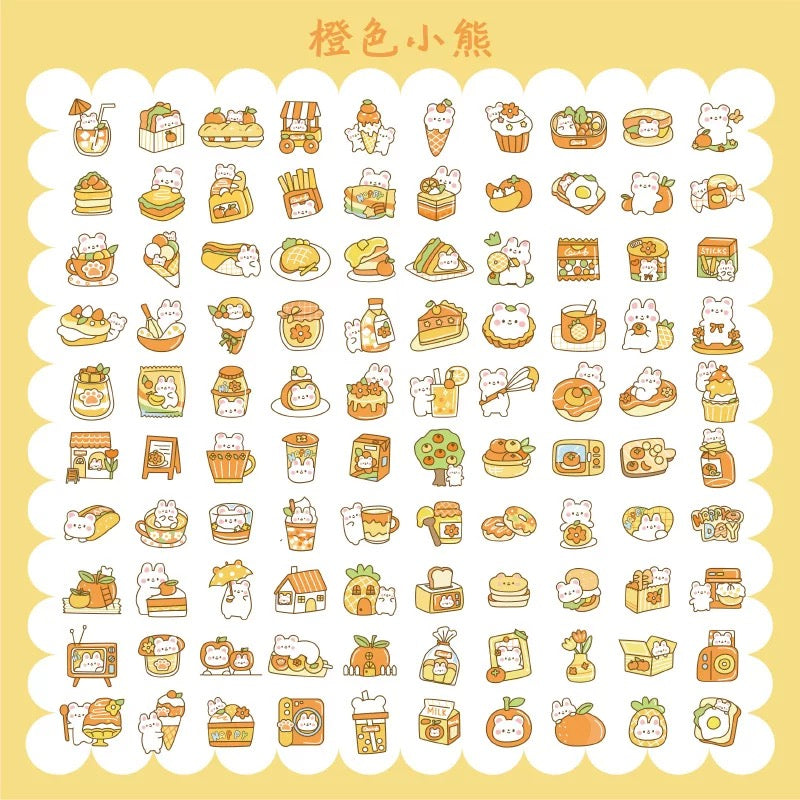 Yzyuezhen Cute Bear & Bunny Stickers (200 pieces)
