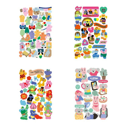 Yzyuezhen Cute Animal Stickers (4 pieces)