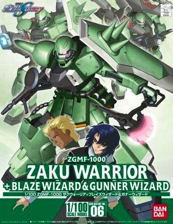 1/100 TV Seed 06 Zaku Warrior + Blaze Wizard & Gunner Wizard