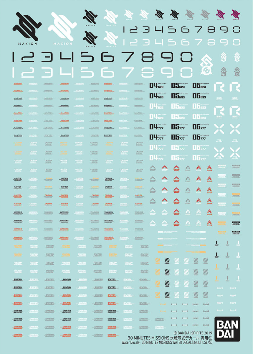 Bandai 1/144 30MM Water Transfer Decal General Purpose 2 Vol.2