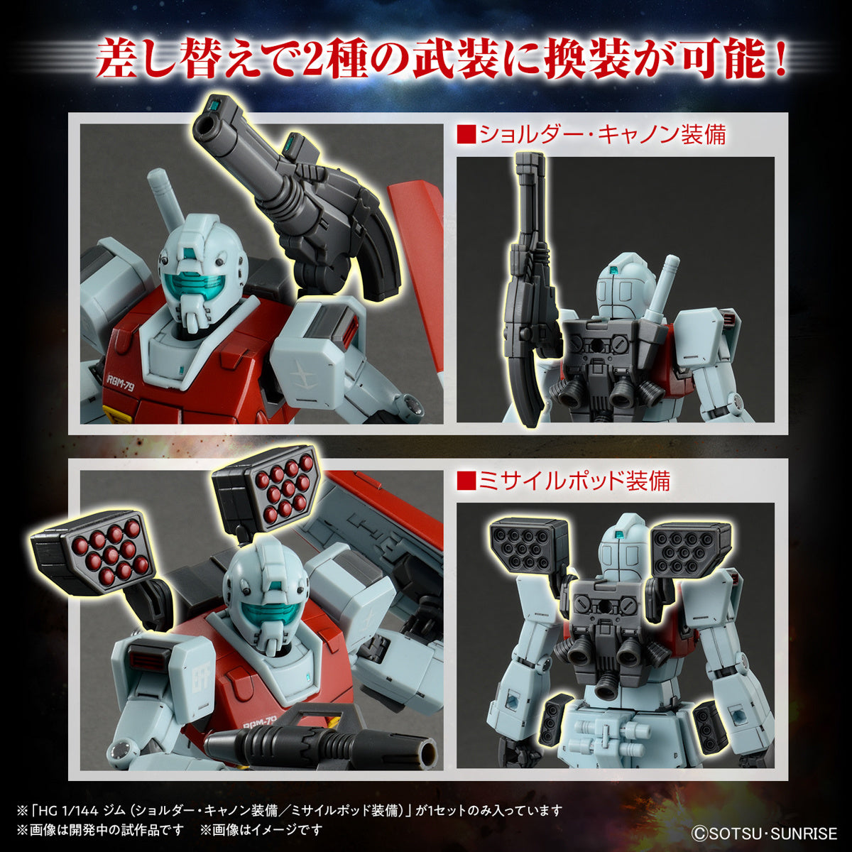 1/144 HGGTO RGM-79 GM (Shoulder Cannon/ Missile Pod)